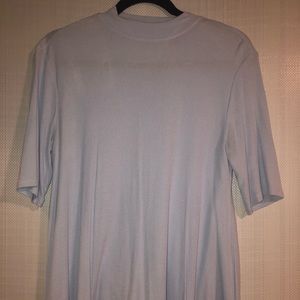 Light Blue ribbed Top with Opening detail on back